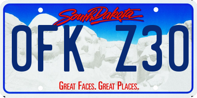 SD license plate 0FKZ30