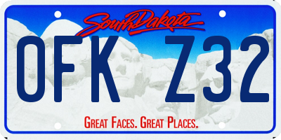SD license plate 0FKZ32
