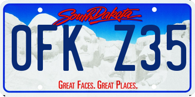 SD license plate 0FKZ35
