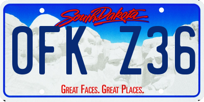 SD license plate 0FKZ36
