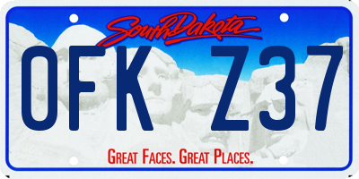 SD license plate 0FKZ37