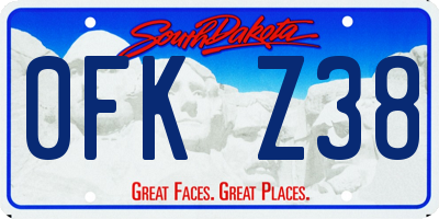 SD license plate 0FKZ38
