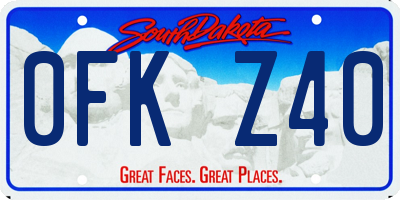 SD license plate 0FKZ40