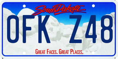 SD license plate 0FKZ48