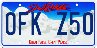 SD license plate 0FKZ50