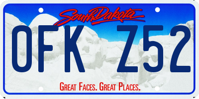 SD license plate 0FKZ52