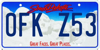 SD license plate 0FKZ53