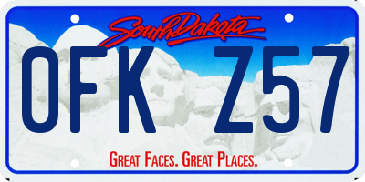 SD license plate 0FKZ57