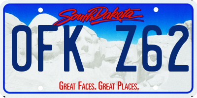 SD license plate 0FKZ62