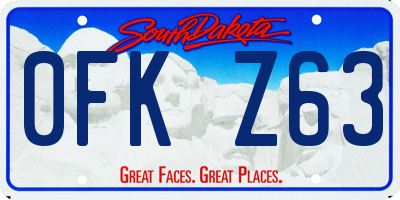 SD license plate 0FKZ63