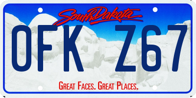 SD license plate 0FKZ67