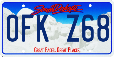 SD license plate 0FKZ68