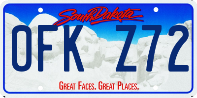 SD license plate 0FKZ72
