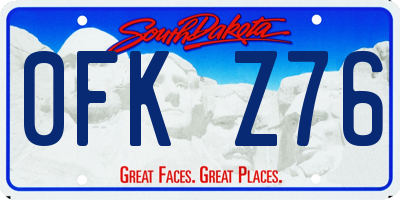 SD license plate 0FKZ76