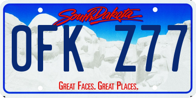 SD license plate 0FKZ77