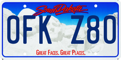 SD license plate 0FKZ80