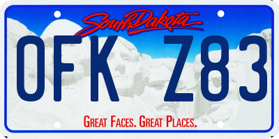 SD license plate 0FKZ83
