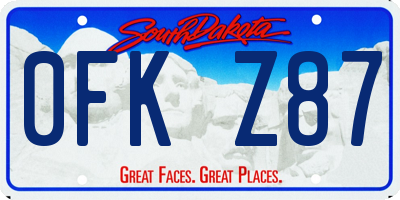 SD license plate 0FKZ87