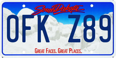 SD license plate 0FKZ89