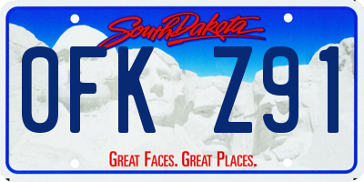 SD license plate 0FKZ91