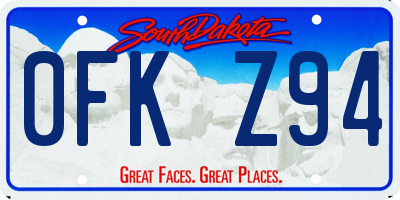 SD license plate 0FKZ94