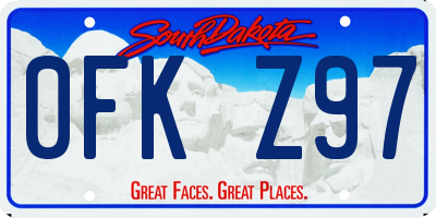 SD license plate 0FKZ97