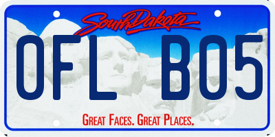 SD license plate 0FLB05