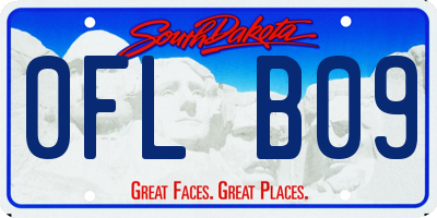 SD license plate 0FLB09