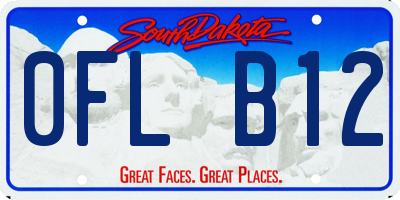 SD license plate 0FLB12