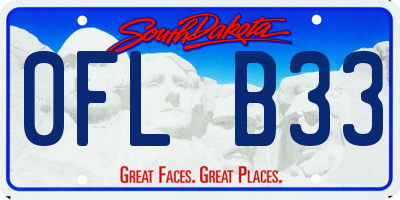 SD license plate 0FLB33