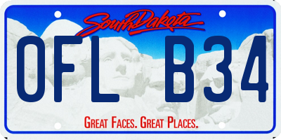 SD license plate 0FLB34