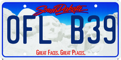 SD license plate 0FLB39