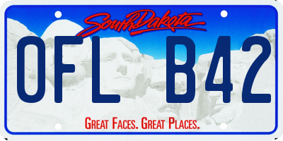 SD license plate 0FLB42