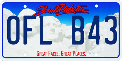 SD license plate 0FLB43