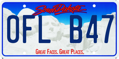 SD license plate 0FLB47