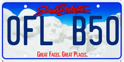 SD license plate 0FLB50