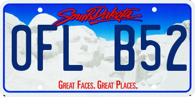 SD license plate 0FLB52
