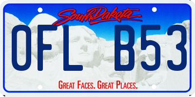 SD license plate 0FLB53
