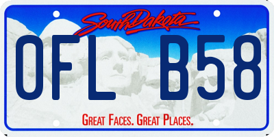 SD license plate 0FLB58