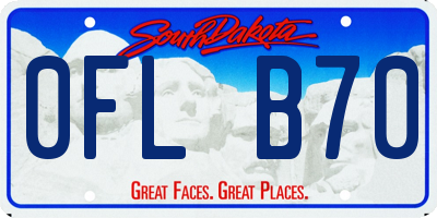 SD license plate 0FLB70