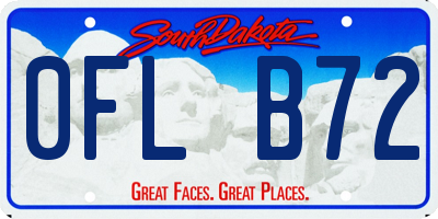 SD license plate 0FLB72