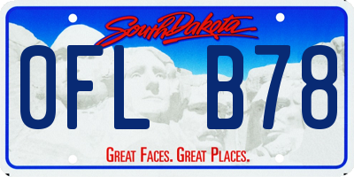 SD license plate 0FLB78