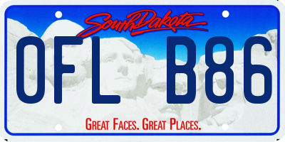 SD license plate 0FLB86
