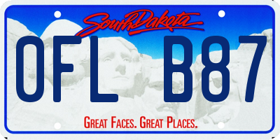 SD license plate 0FLB87