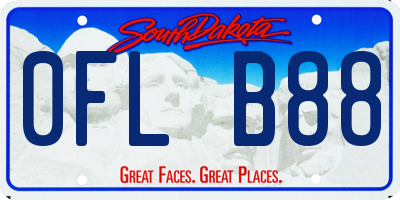 SD license plate 0FLB88