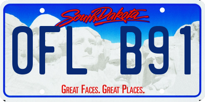 SD license plate 0FLB91