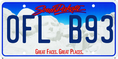 SD license plate 0FLB93