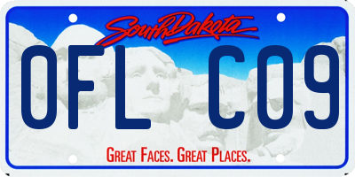 SD license plate 0FLC09