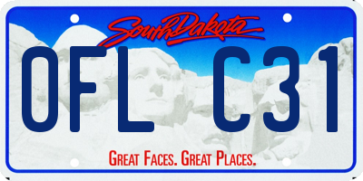 SD license plate 0FLC31
