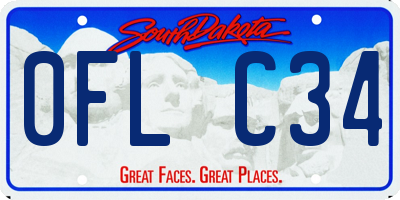 SD license plate 0FLC34